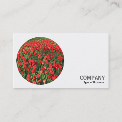 Round Photo _ Red Tulips 01 Business Card