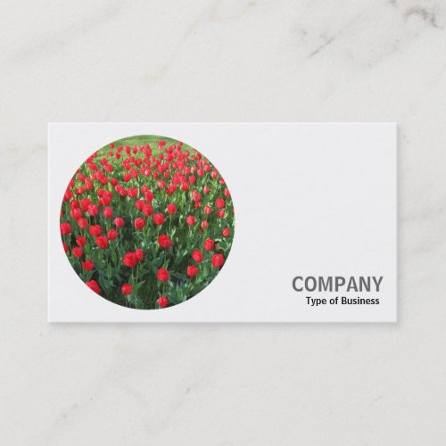 Round Photo _ Red Tulips 02 Business Card