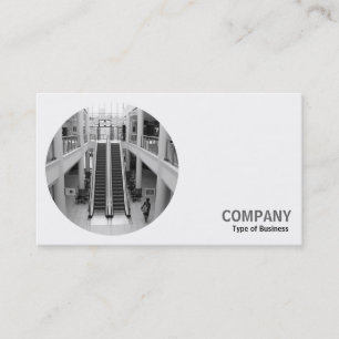 Round Photo - Shopping Mall B&W Business Card