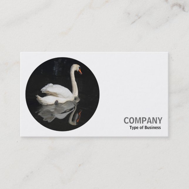 Round Photo - Swan 02 Business Card (Front)