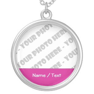Round Photo & Text Necklace - Create Your Own