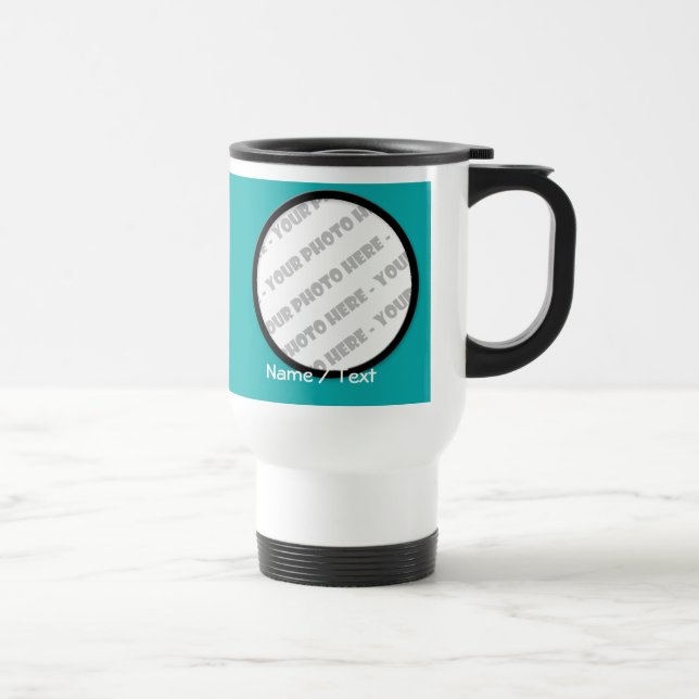Round Photo & Text Travel Mug - Create Your Own (Right)