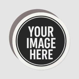 Round Photo Upload Sticker With Image Print Area Car Magnet