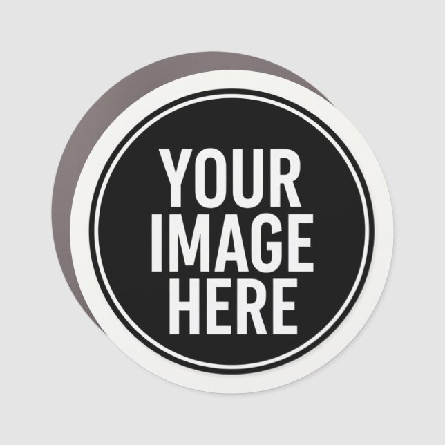 Round Photo Upload Sticker With Image Print Area Car Magnet (Front)