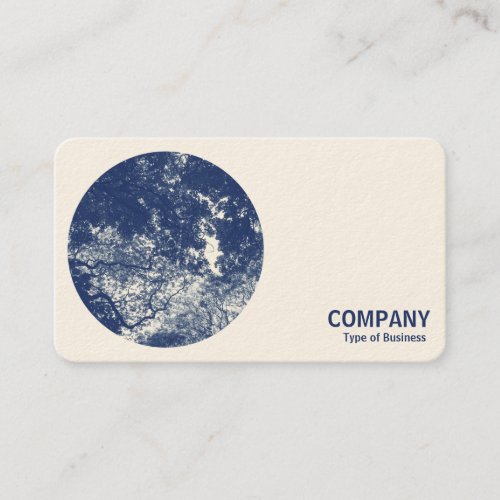 Round Photo _ Woodland Canopy 02 _ Cyanotype Business Card