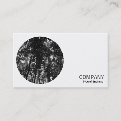 Round Photo _ Woodland Canopy BW Business Card