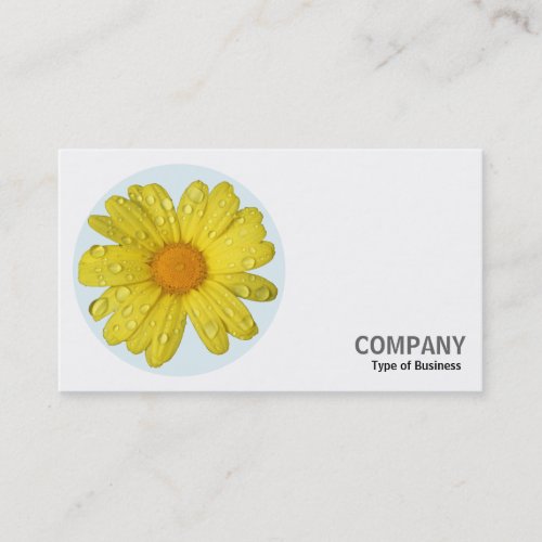 Round Photo _ Yellow Daisy in the Rain Business Card