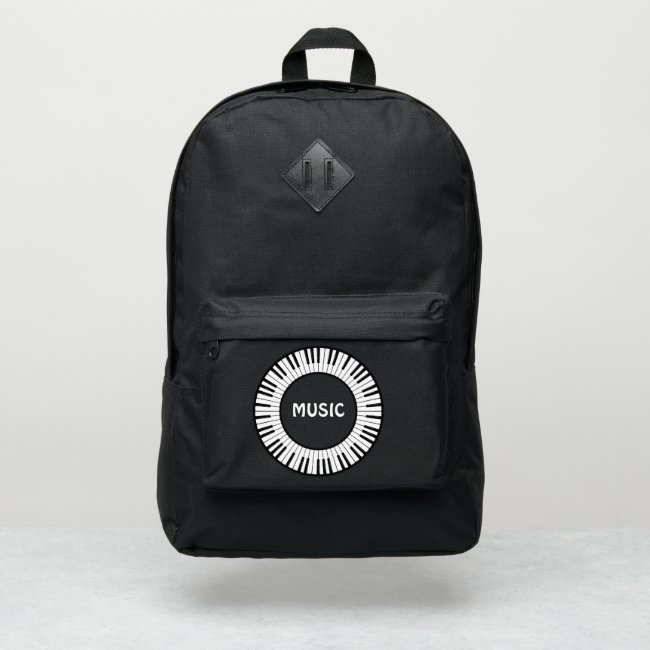 Round Piano Keyboard Design Backpack