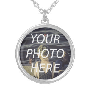 Round Picture Silver Plated Necklace