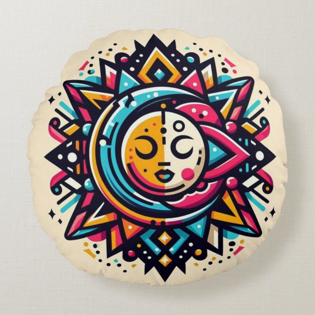 Round Pillow Abstract (Front)