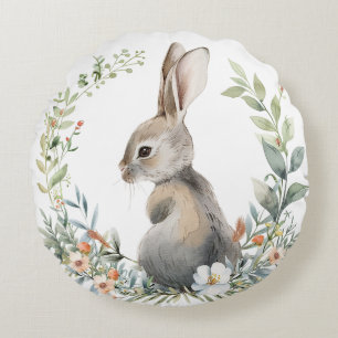 Round Pillow - bunny rabbit design
