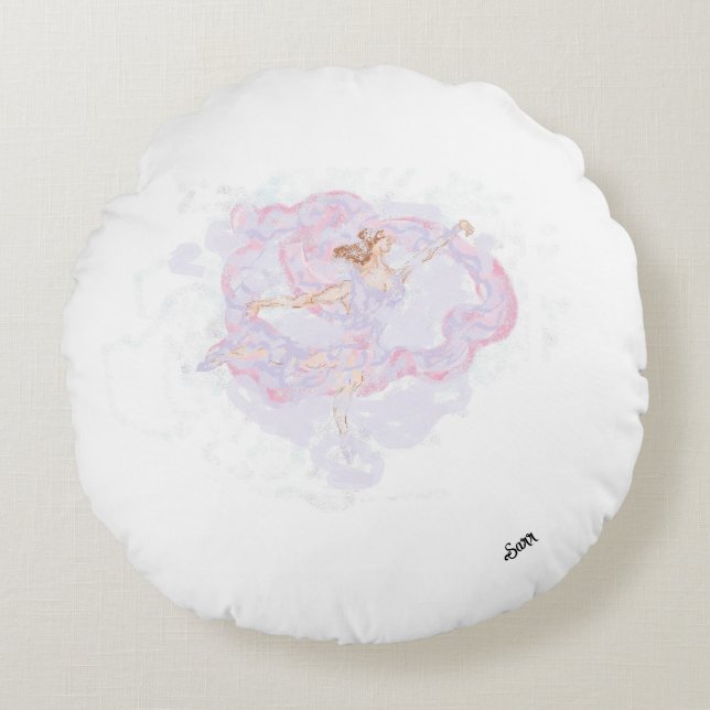 Round Pillow  :  Dancing Within The Winds (Front)