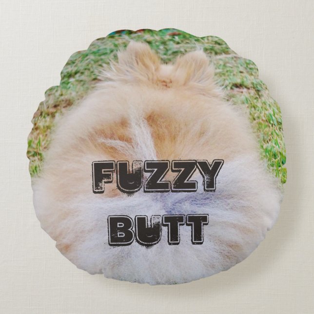 Round Pillow - Fuzzy Butt (Front)