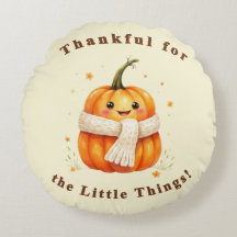 Round Pillow Happy Zucchini "Thankful"