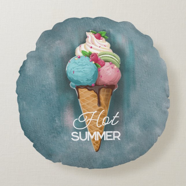 Round Pillow  Ice Cream (Front)