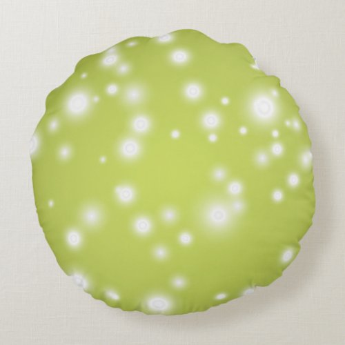 Round Pillow light green print with highlights