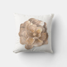 Round Pillow Oyster Shell Blossom White and Gold
