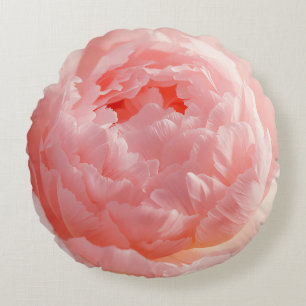 Round Pillow – Pink Flower Bloom Custom Home Dec