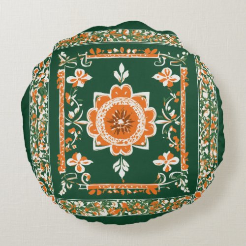 Round Pillow Style Ethnic Ukranian Design For Home