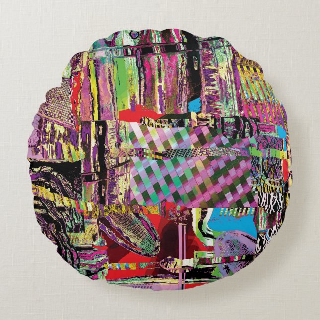 Round Pillow – Urban Fractals (Front)