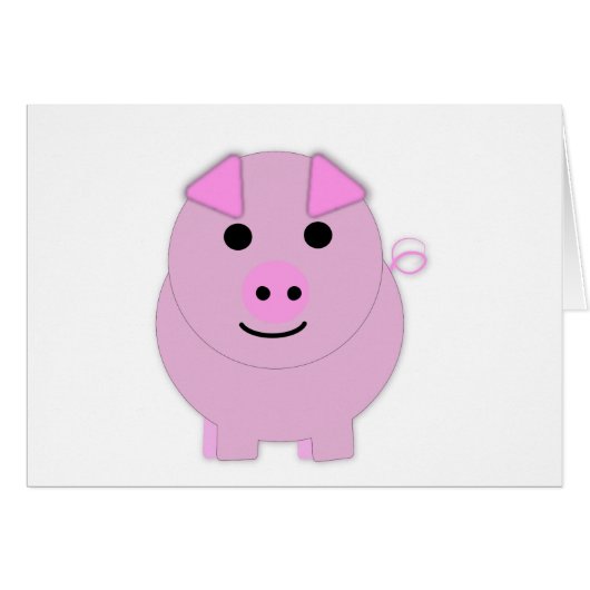 Round Pink Piggy Cards (Front Horizontal)