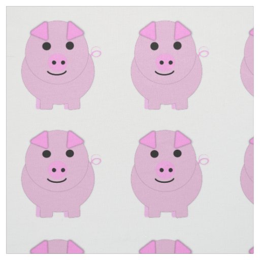 Round Pink Piggy Fabric