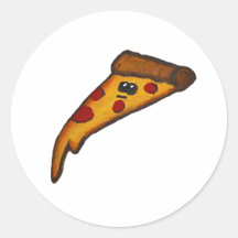 Round pizza sticker