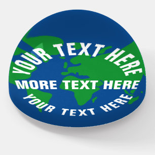Round planet earth globe custom dome paperweight