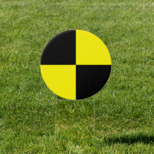 Round plastic bullseye target yard sign for games