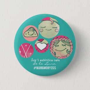 Round plate 5cm I am 1 authentic face of the Moon Button