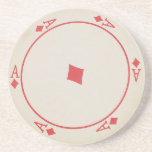 Round Playing Cards coasters<br><div class="desc">Funny round playing card beverage coasters,  with the Ace of Diamonds.  Get the whole set of four!</div>