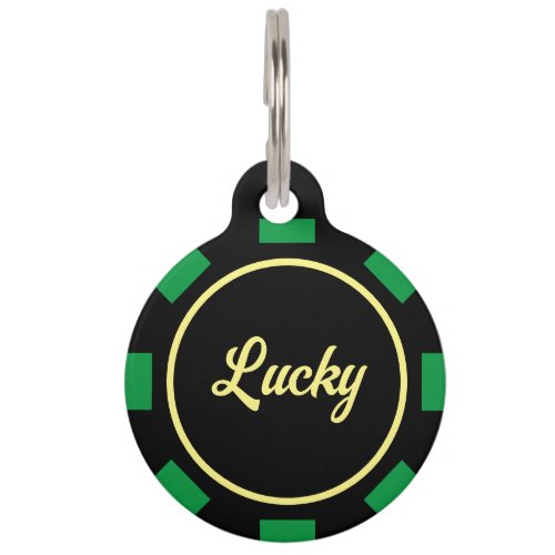 Round poker chip marker pet ID tag for dog or cat