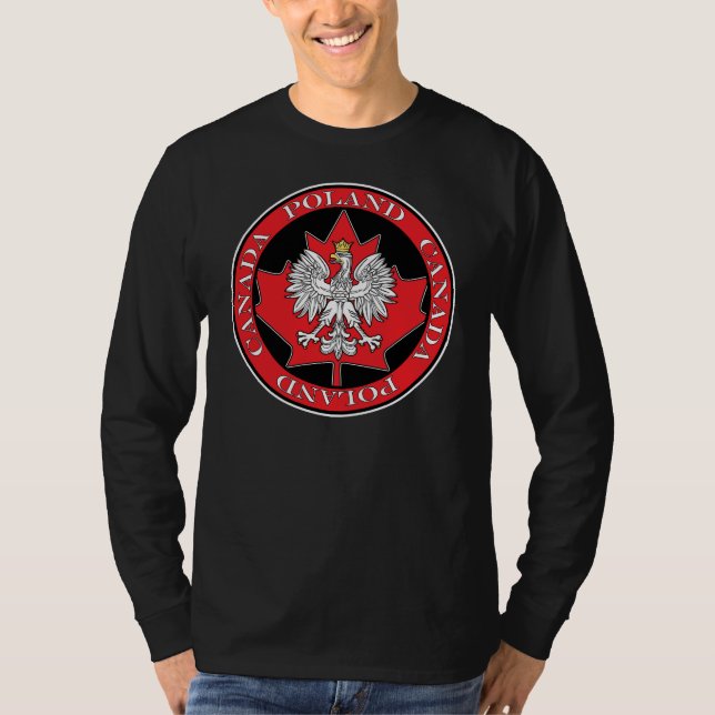 Round Poland Canada Leaf T-Shirt (Front)