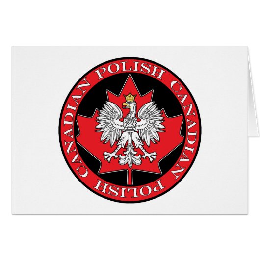 Round Polish Canadian Leaf Cards (Front Horizontal)
