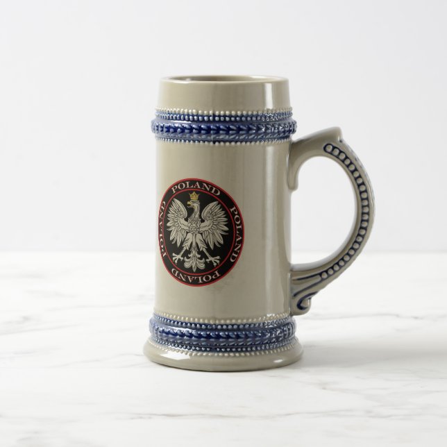 Round Polish Eagle Beer Stein (Right)