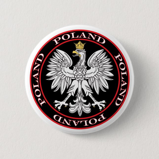Round Polish Eagle Button (Front)