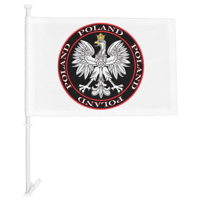 Round Polish Eagle Car Flag (Front)