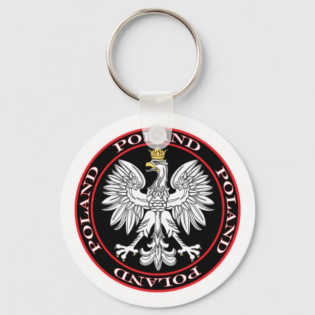 Round Polish Eagle Keychain (Front)