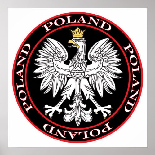Round Polish Eagle Poster