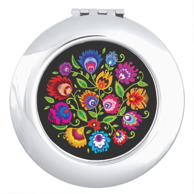 Round Polish folklore composition  Compact Mirror (Front)