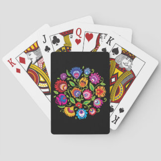 Round Polish folklore composition Poker Cards