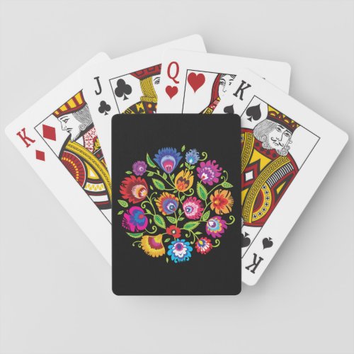 Round Polish folklore composition Poker Cards