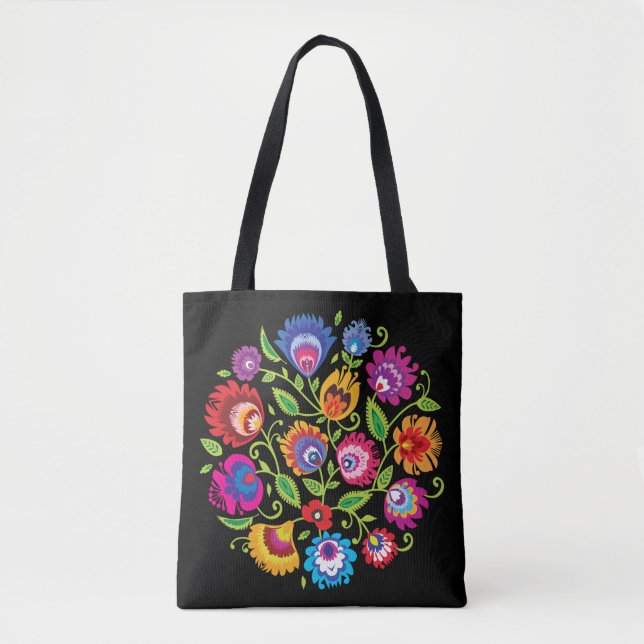Round Polish folklore composition  Tote Bag (Front)