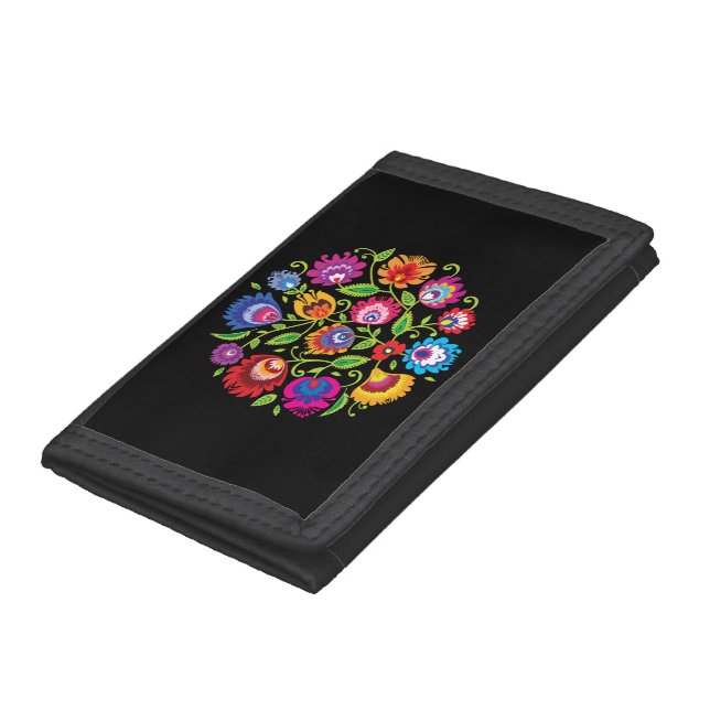 Round Polish folklore composition Tri-fold Wallet (Bottom)