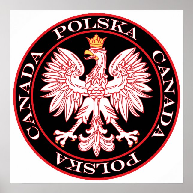 Round Polska Canada Red Eagle Poster (Front)