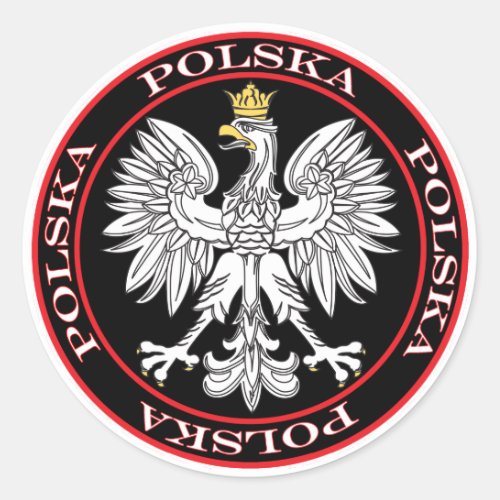 Round Polska Eagle Classic Round Sticker