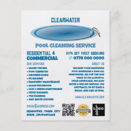 Round Pool Design, Swimming Pool Cleaning Service Flyer