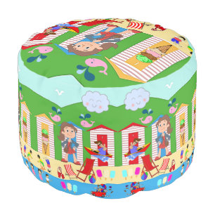 Round Pouf Beach Fun Ice Cream