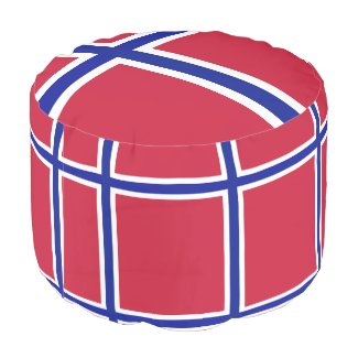 Round Pouf Flag Norway