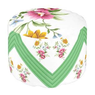 Round Pouf Floral